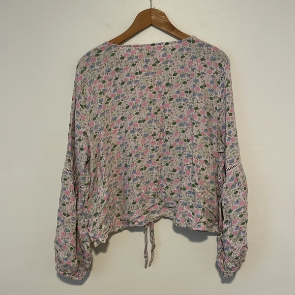 LC Lauren Conrad Size XXL Floral Bohemian Front Tie Top - Picture 4 of 8